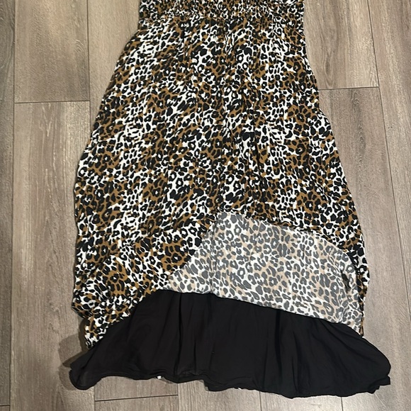 Cleobella Leopard Print Midi Maxi Dress Cheetah Brown Button front - Picture 7 of 9